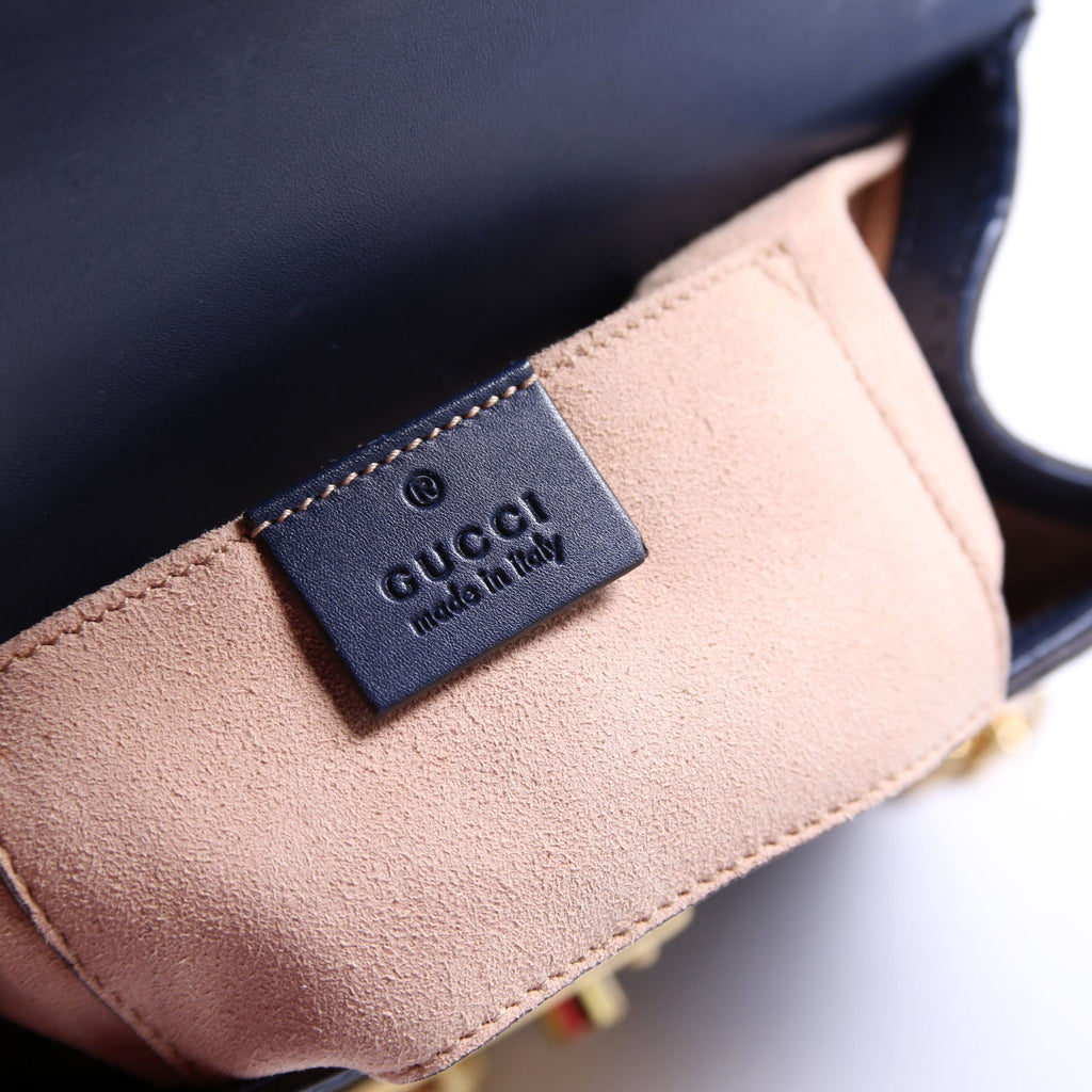 409487 Padlock Guccissima Small Navy