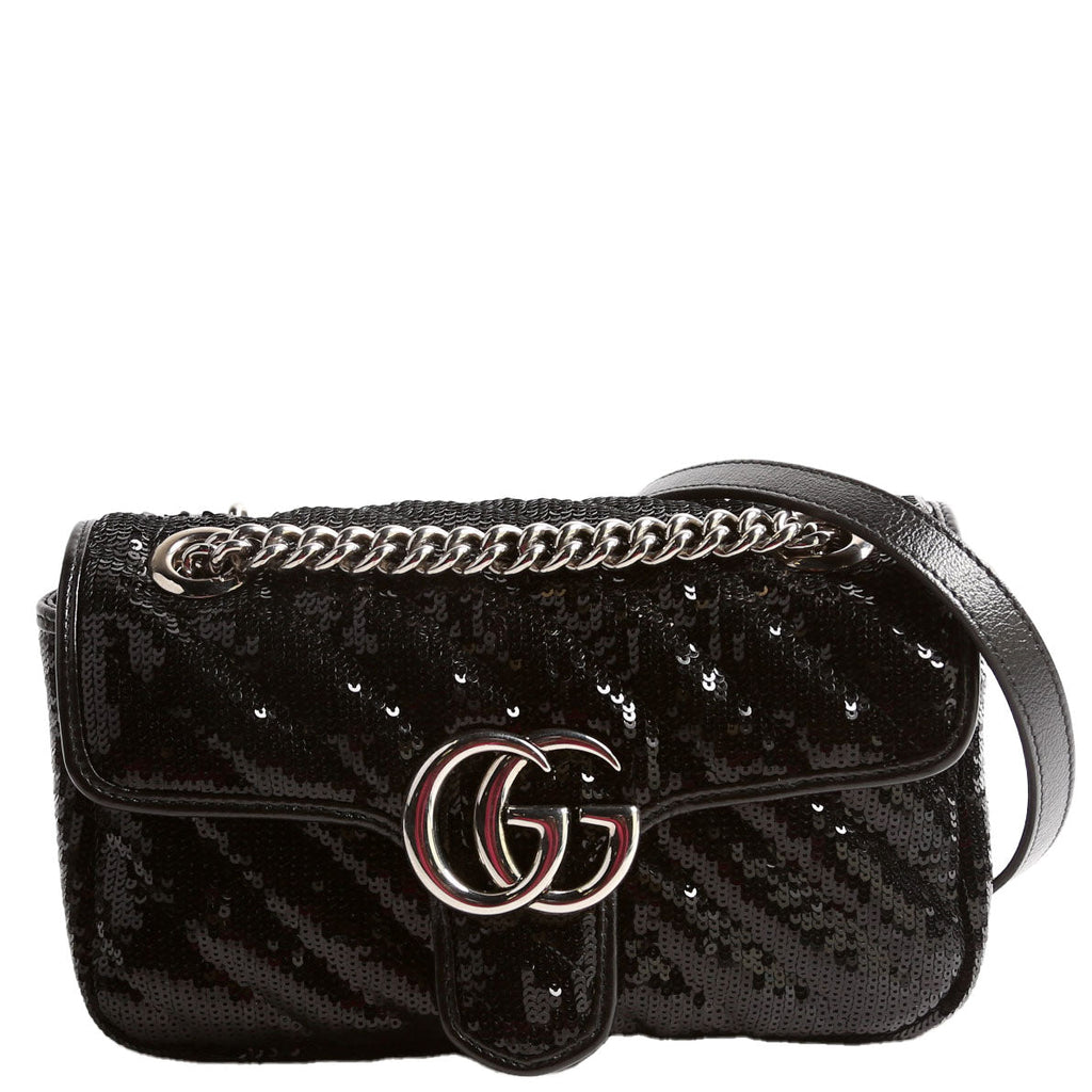 Gucci 446744 Marmont Sequin Shoulder Mini Flap