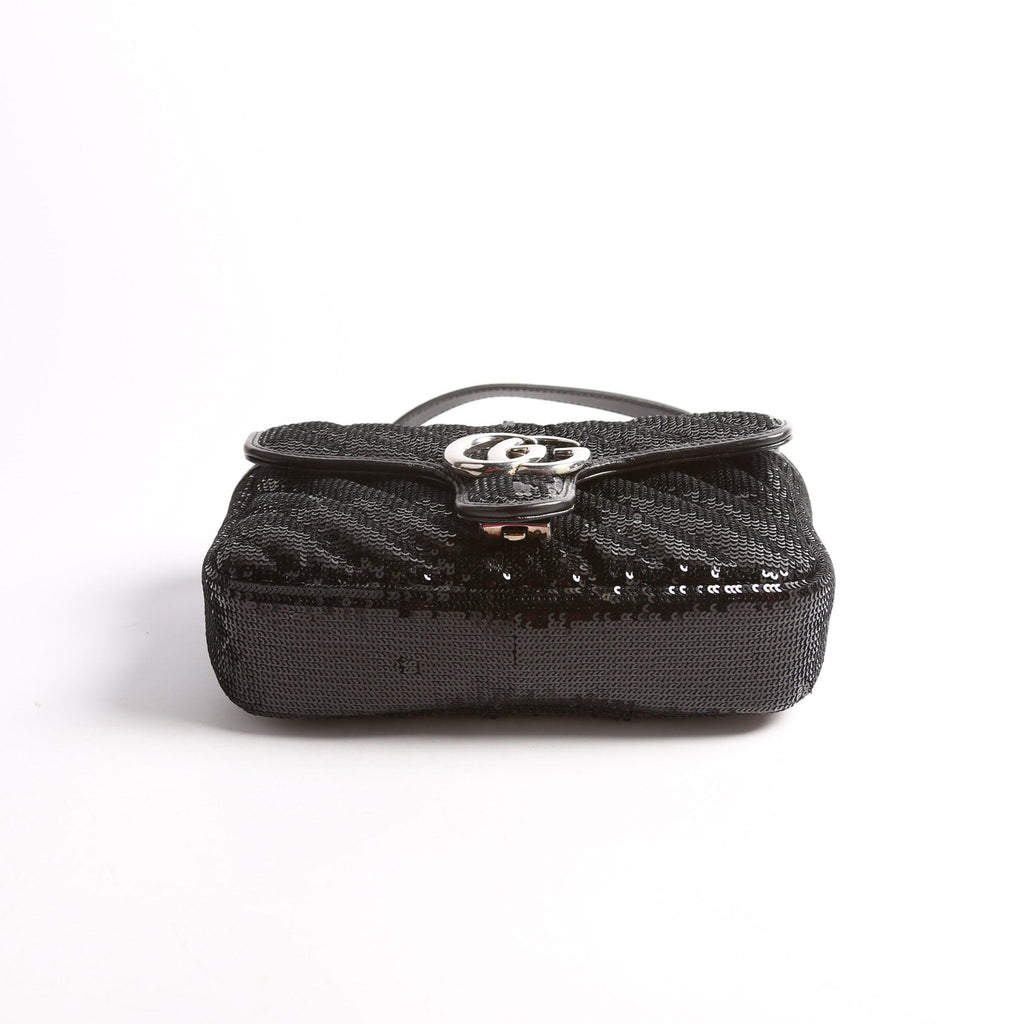 Gucci 446744 Marmont Sequin Shoulder Mini Flap