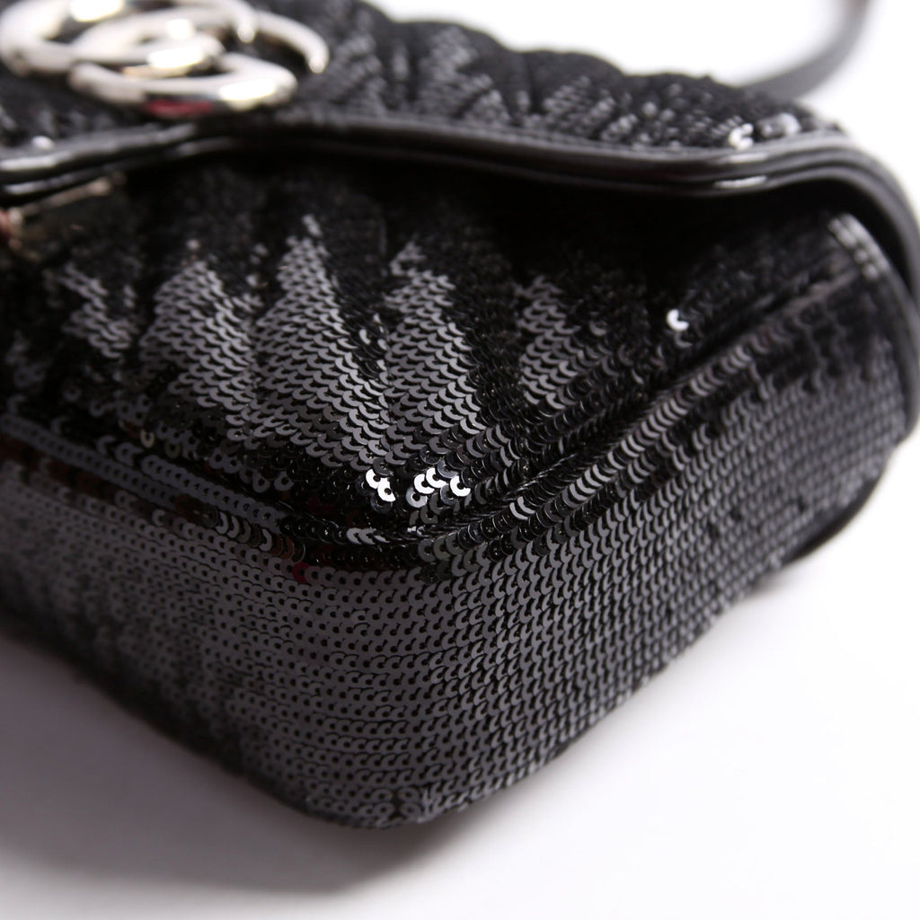 Gucci 446744 Marmont Sequin Shoulder Mini Flap