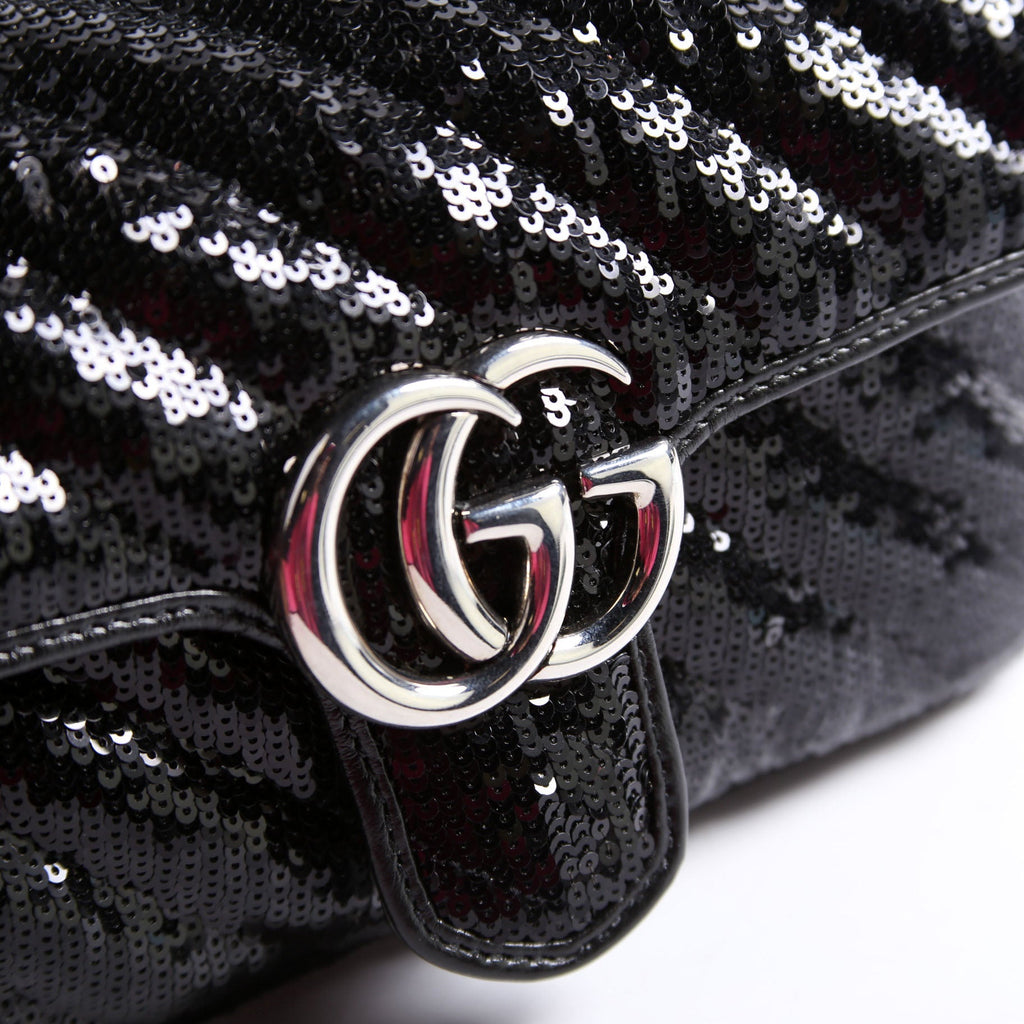 Gucci 446744 Marmont Sequin Shoulder Mini Flap