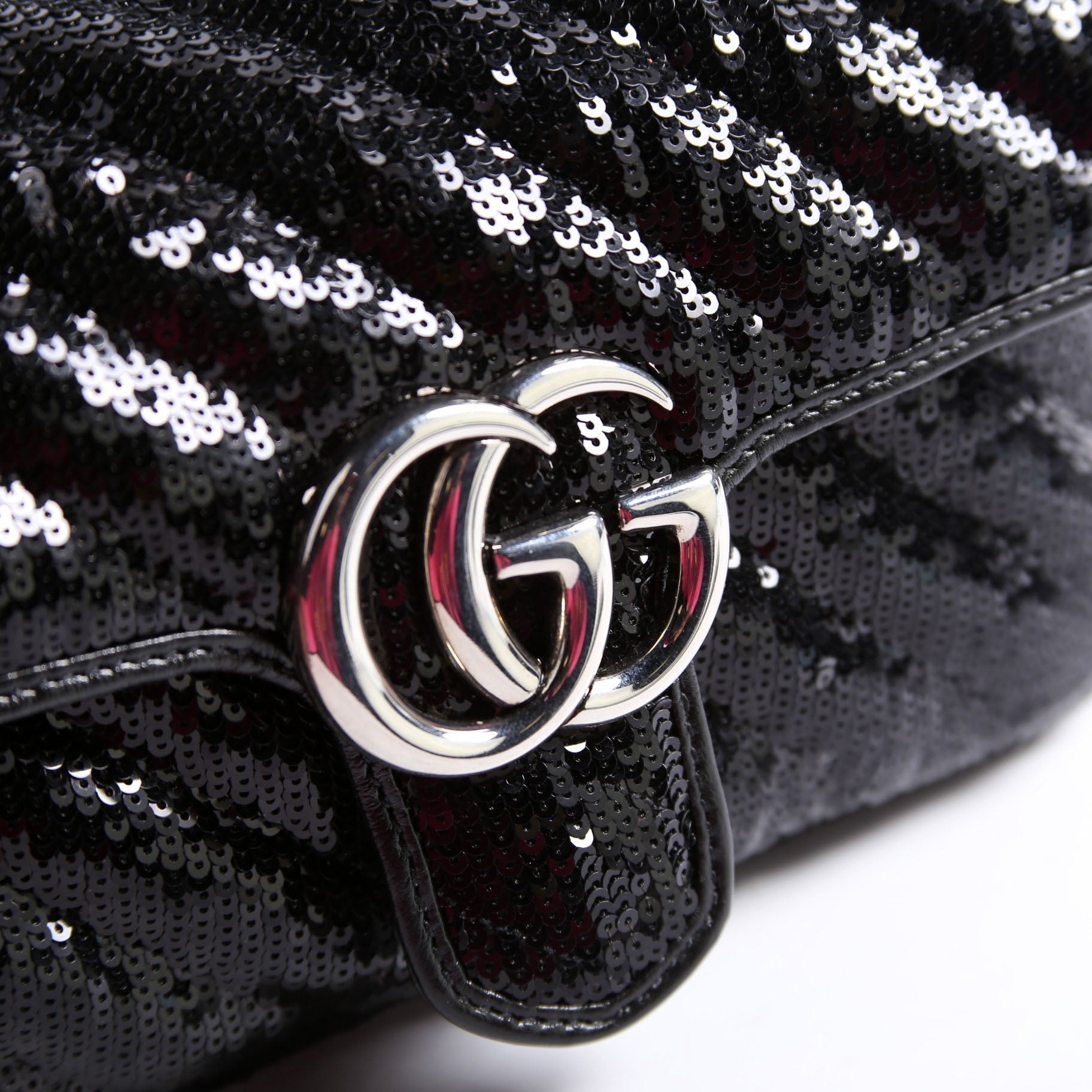 Gucci 446744 Marmont Sequin Shoulder Mini Flap