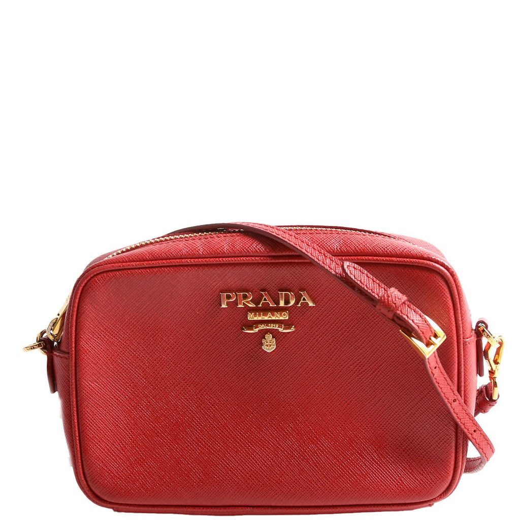 Vitello Daino Mini Camera Bag Red