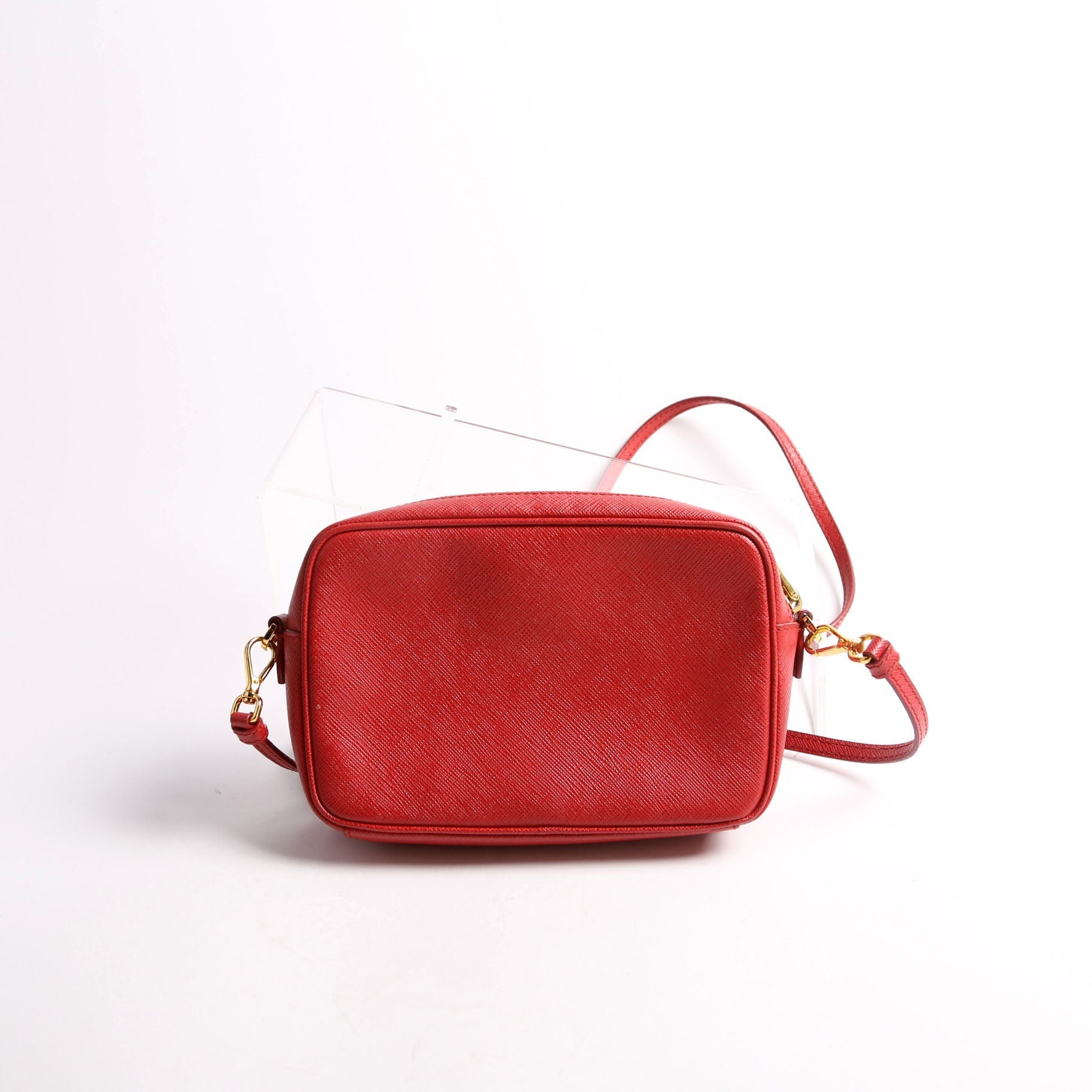 Vitello Daino Mini Camera Bag Red
