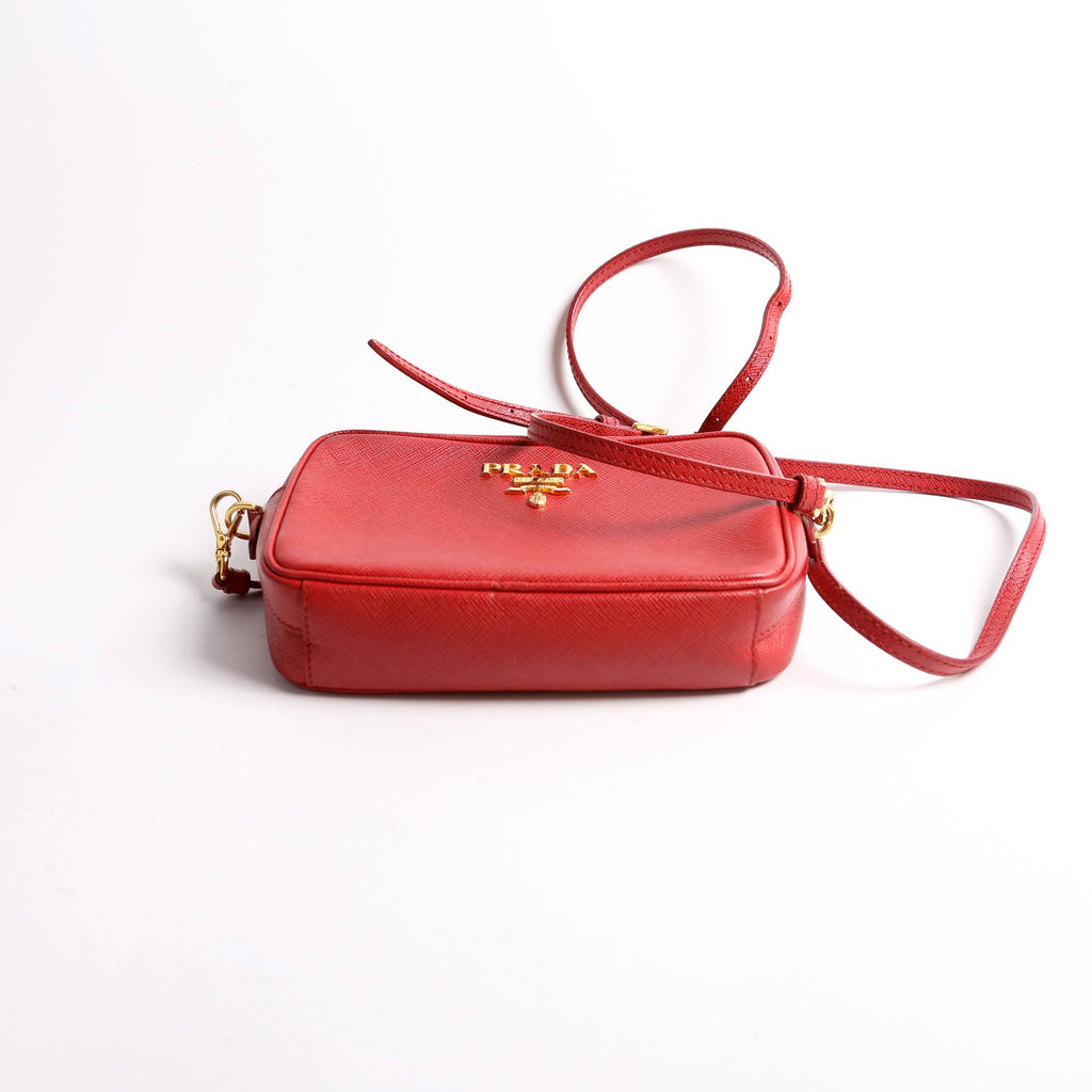 Vitello Daino Mini Camera Bag Red