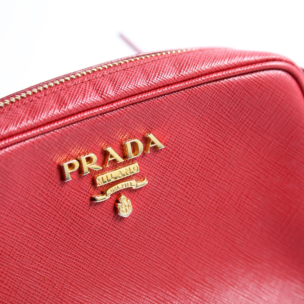 Vitello Daino Mini Camera Bag Red