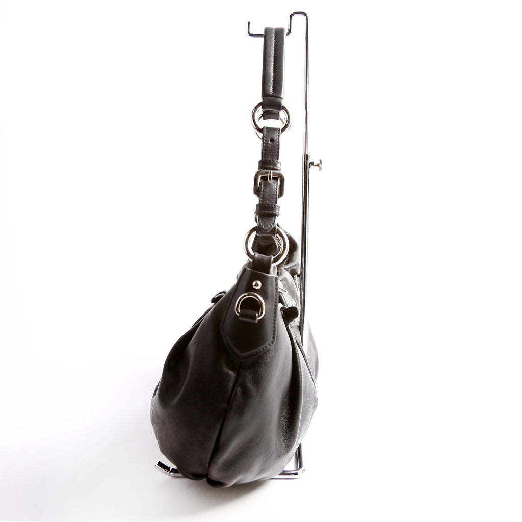 Pleated Soft Calfskin Hobo Black