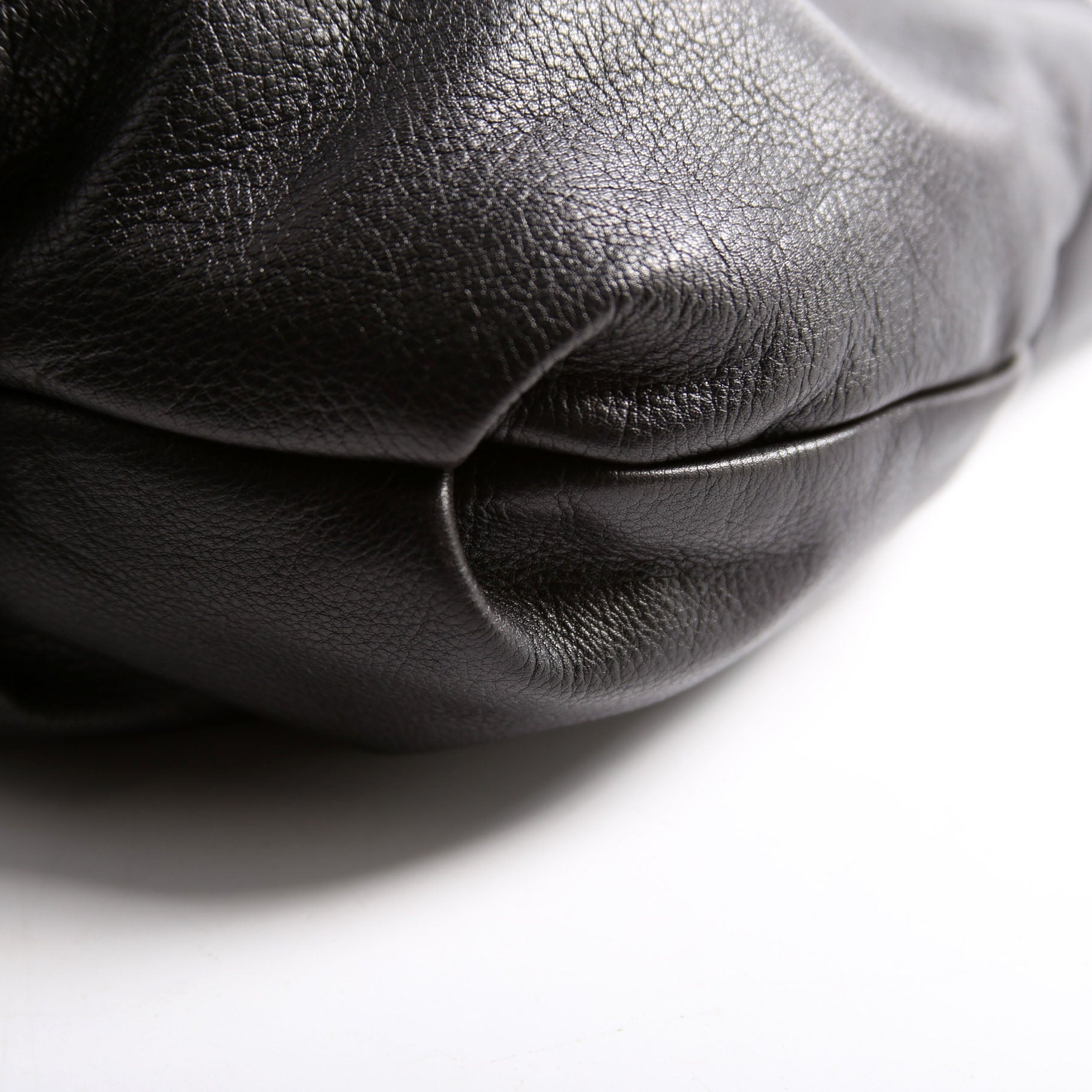 Pleated Soft Calfskin Hobo Black