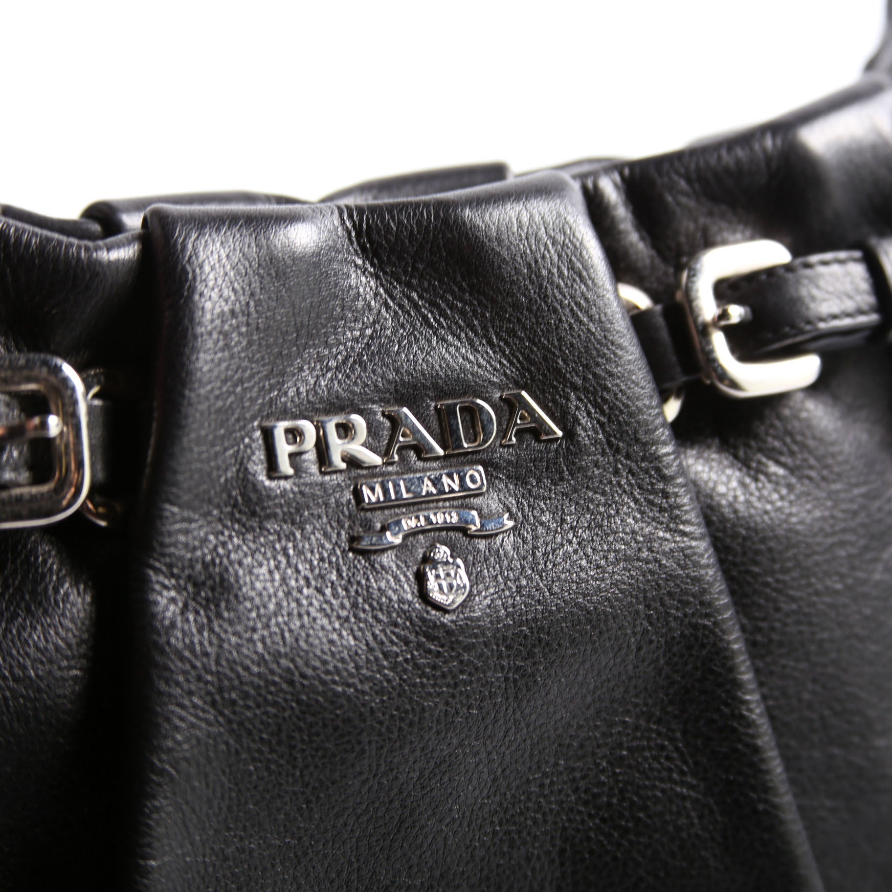 Pleated Soft Calfskin Hobo Black