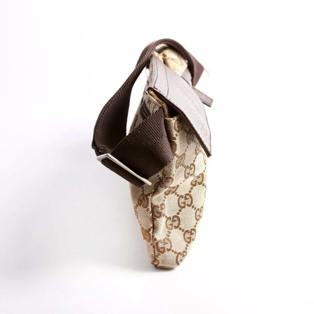28566 GG Canvas Waist Bag Brown