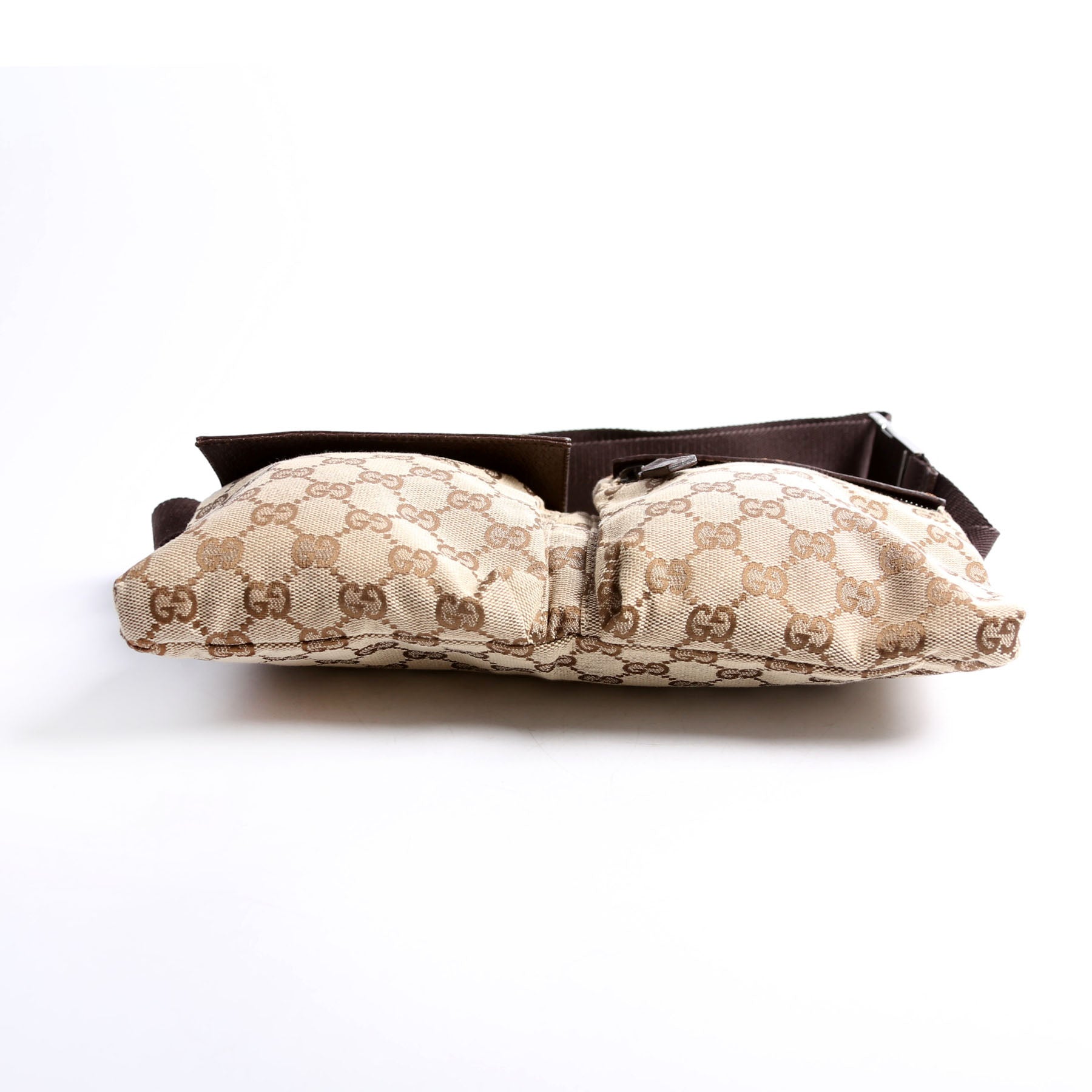 28566 GG Canvas Waist Bag Brown