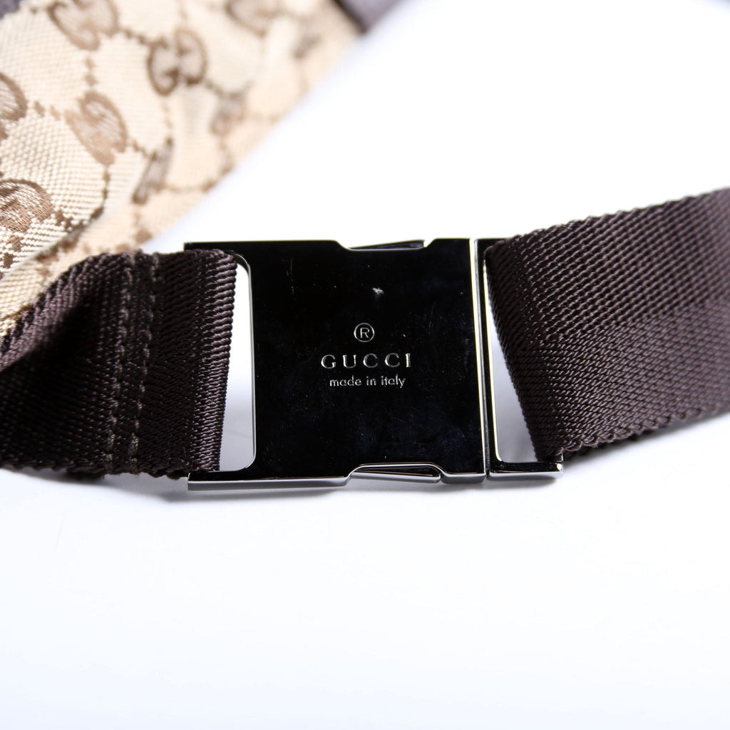 28566 GG Canvas Waist Bag Brown