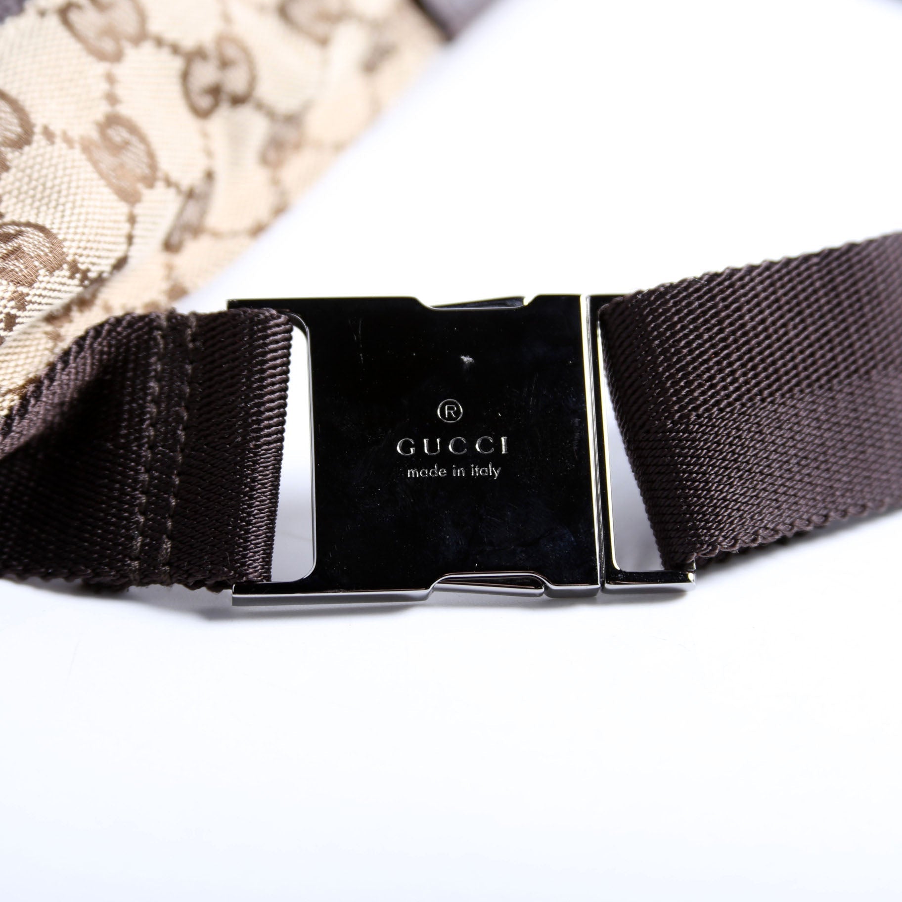 28566 GG Canvas Waist Bag Brown