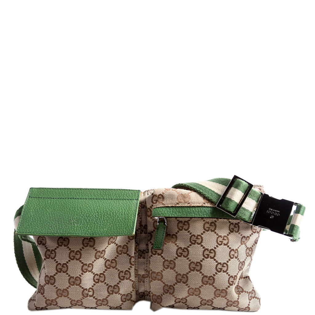 28566 GG Canvas Waist Bag Green