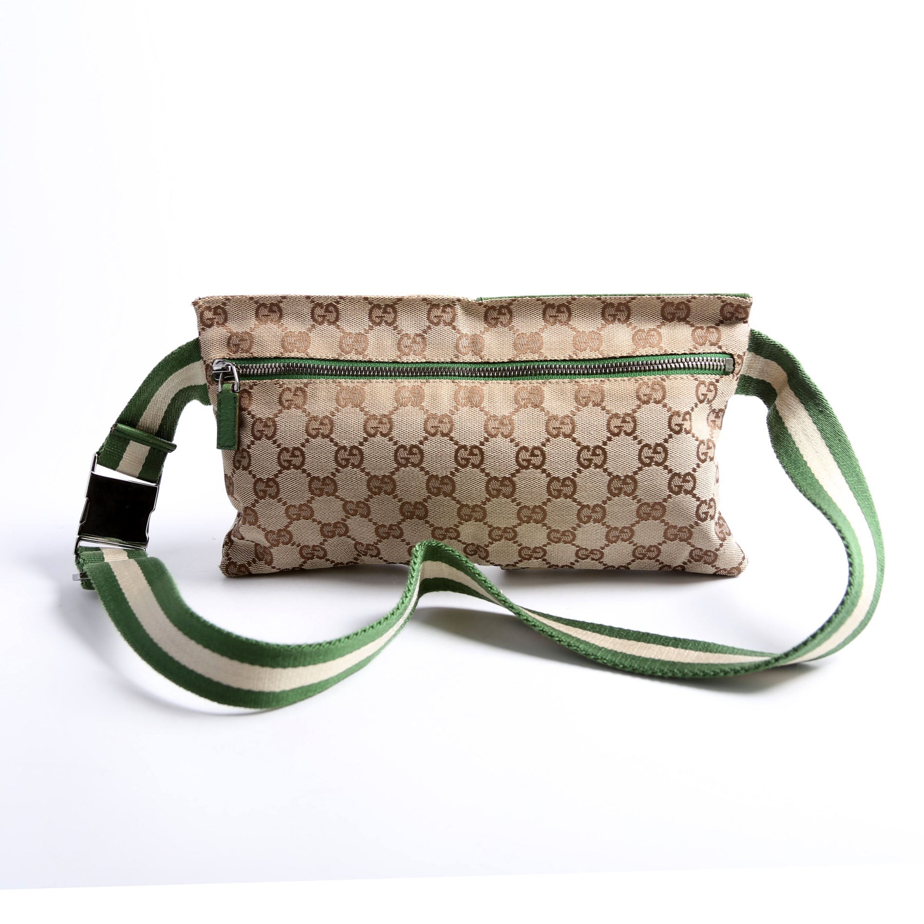 28566 GG Canvas Waist Bag Green