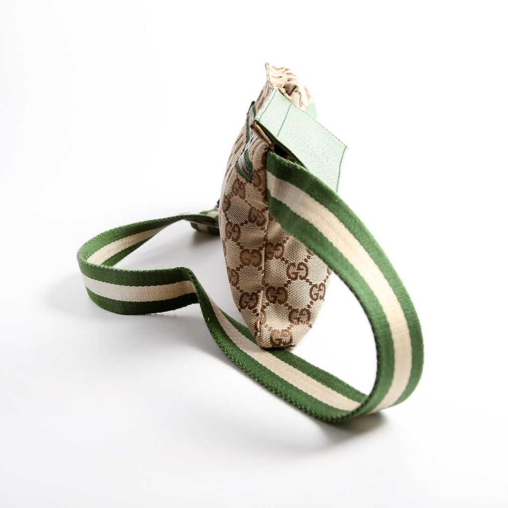28566 GG Canvas Waist Bag Green
