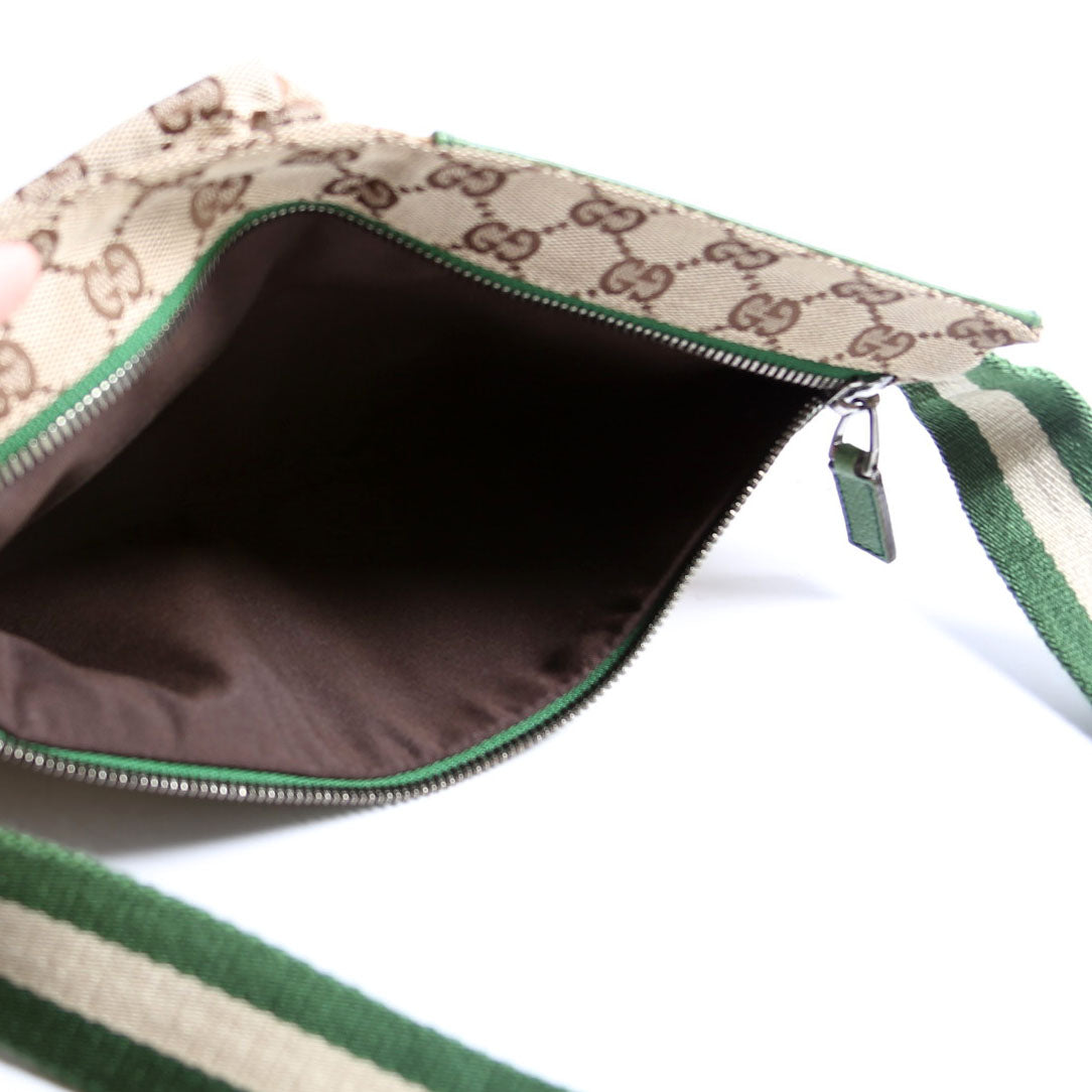 28566 GG Canvas Waist Bag Green