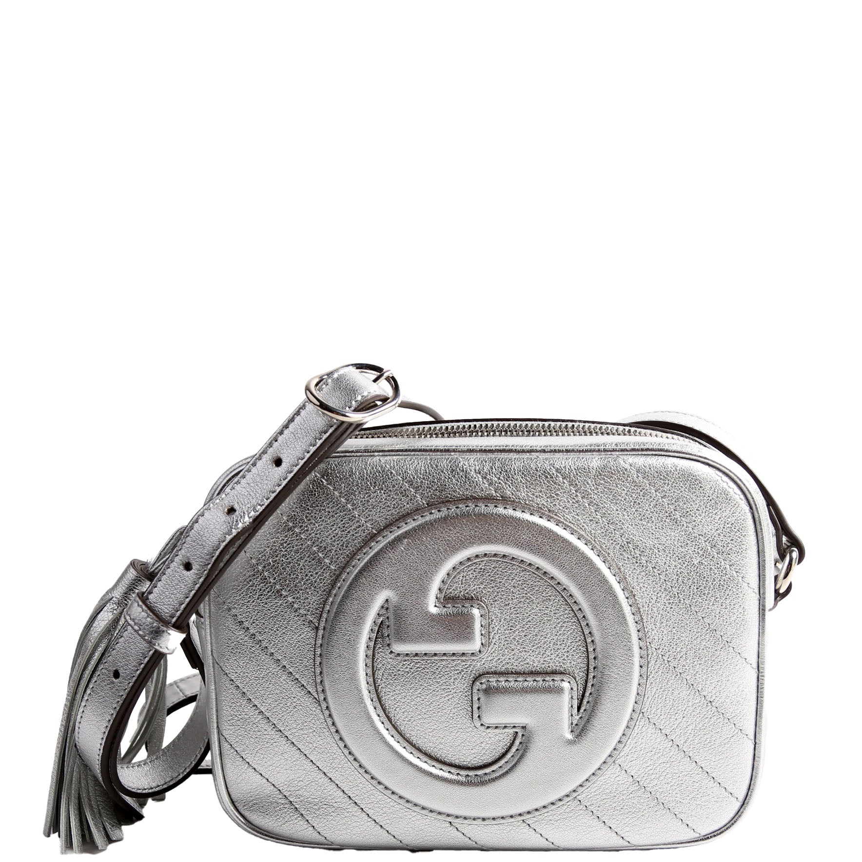 Gucci 742360 Blondie Small Shoulder Bag Silver