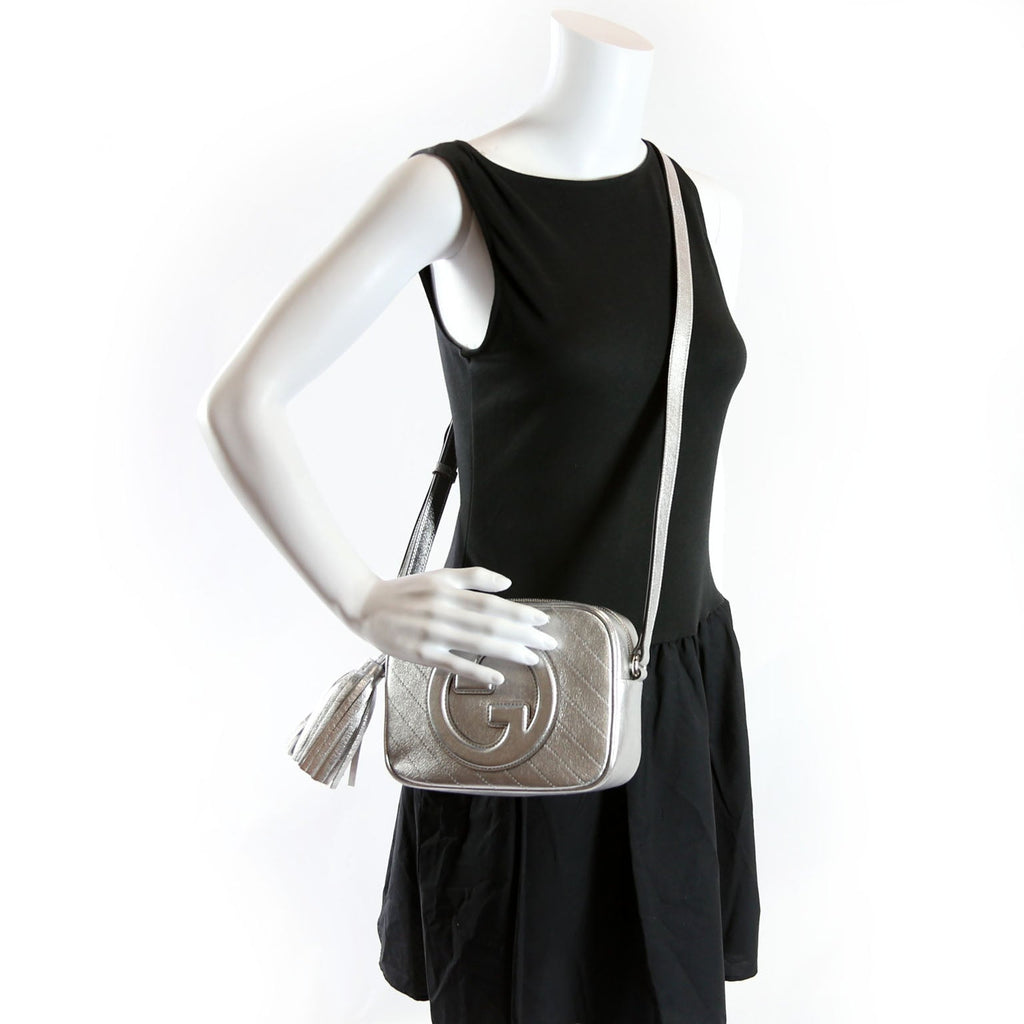 Gucci 742360 Blondie Small Shoulder Bag Silver