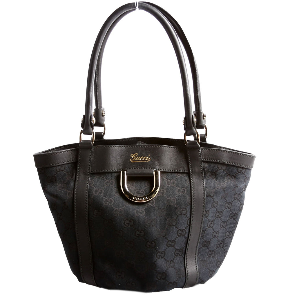 211983 GG Canvas D Ring Small Tote Black