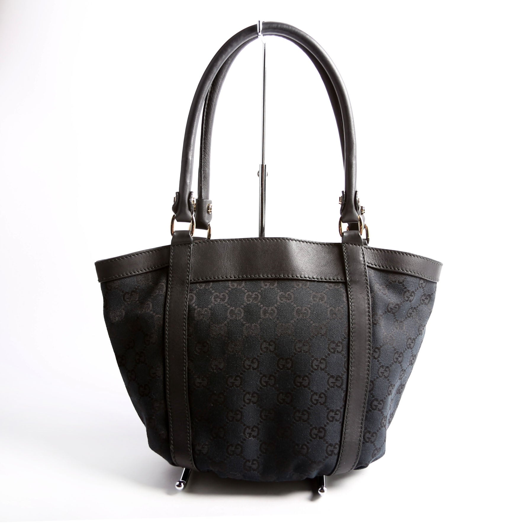211983 GG Canvas D Ring Small Tote Black