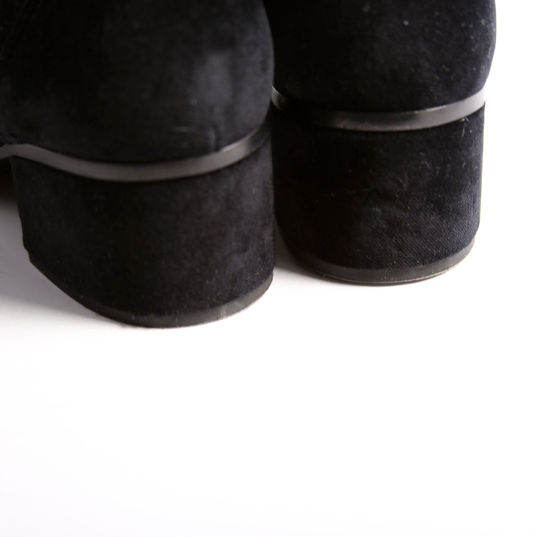CC Cap Toe Velvet Lace-Up Boots Size 38
