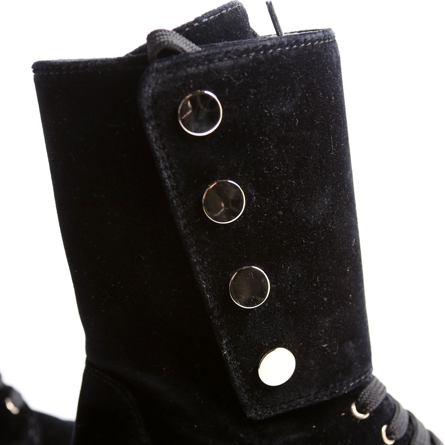 CC Cap Toe Velvet Lace-Up Boots Size 38
