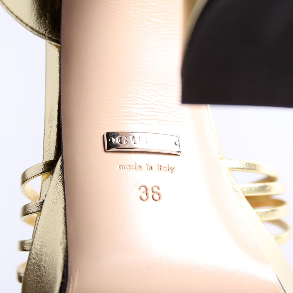 Logo Chain Strappy Platform Sandal Heels