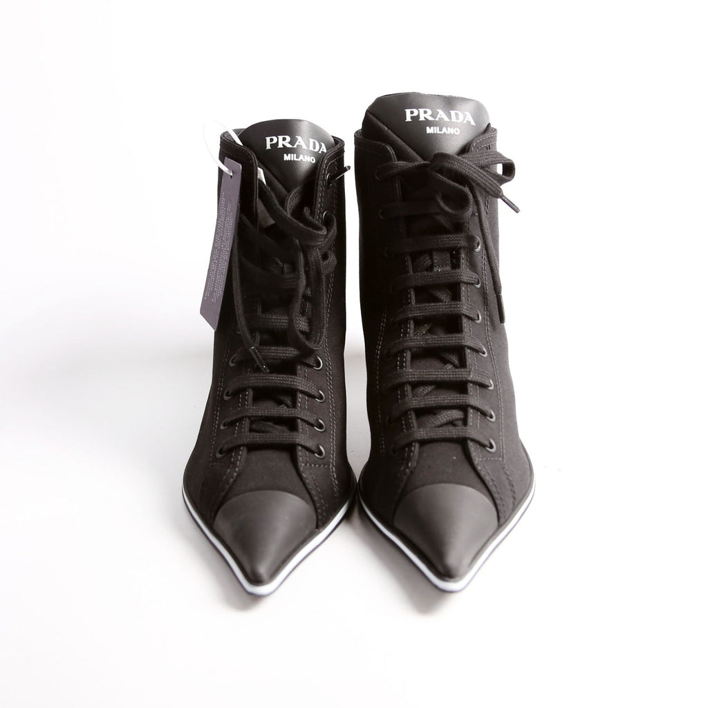 Prada Pointed Toe Sneaker Kitten Heel Size 37.5