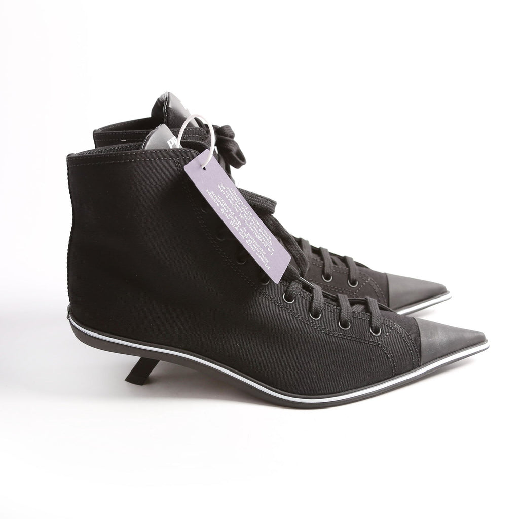 Prada Pointed Toe Sneaker Kitten Heel Size 37.5