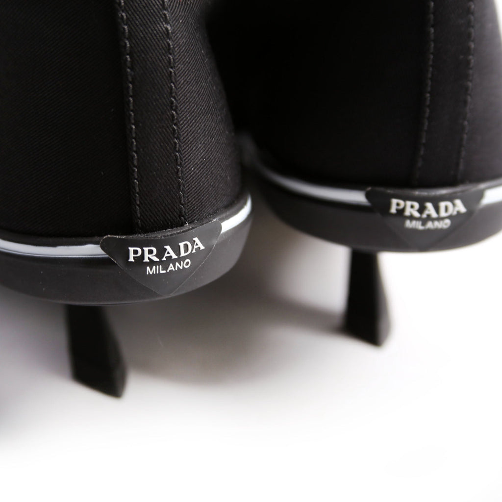 Prada Pointed Toe Sneaker Kitten Heel Size 37.5