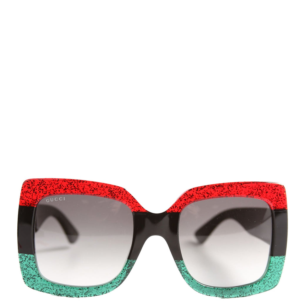 GG0083S Square Sunglasses Red/Green