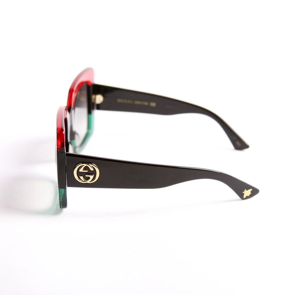 GG0083S Square Sunglasses Red/Green