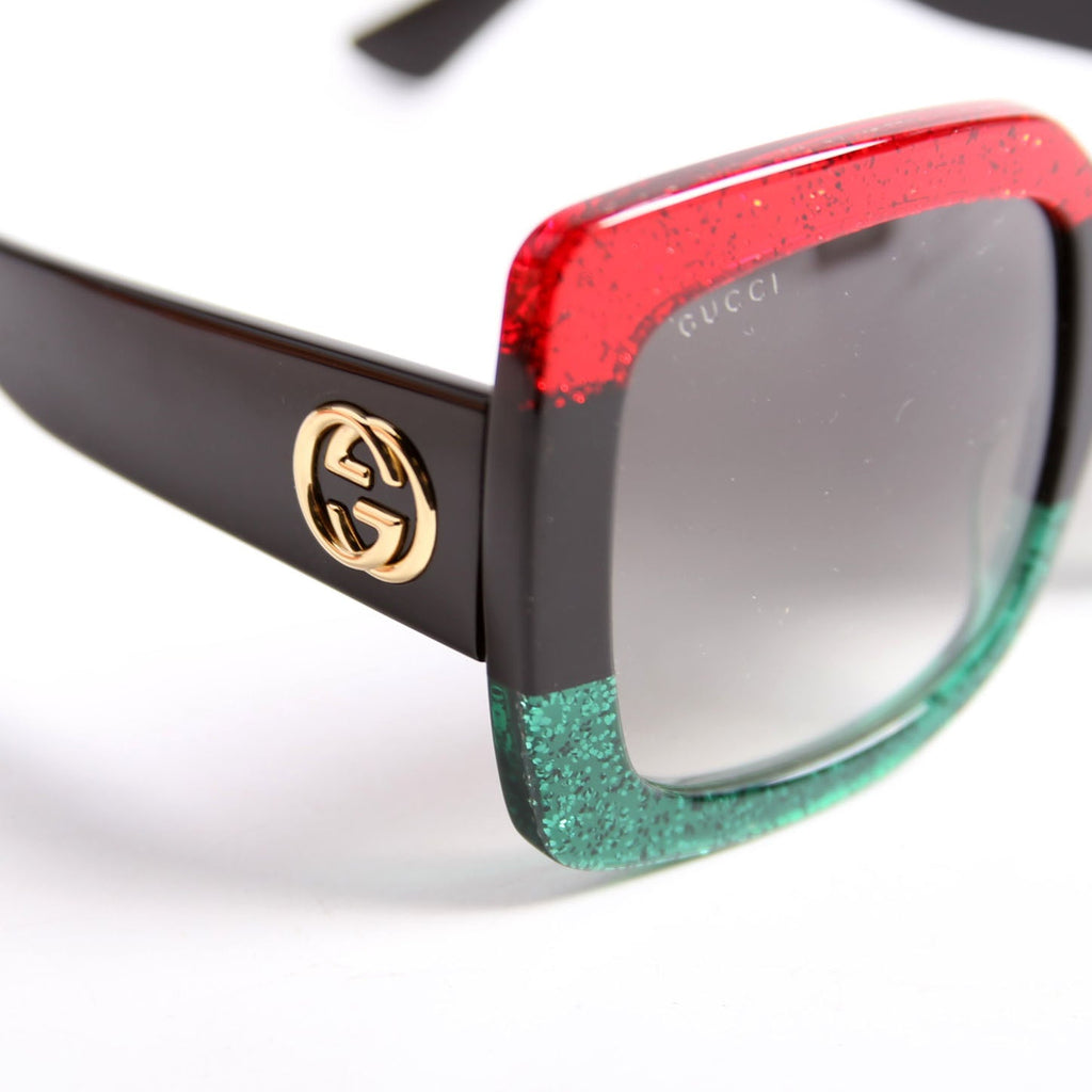 GG0083S Square Sunglasses Red/Green