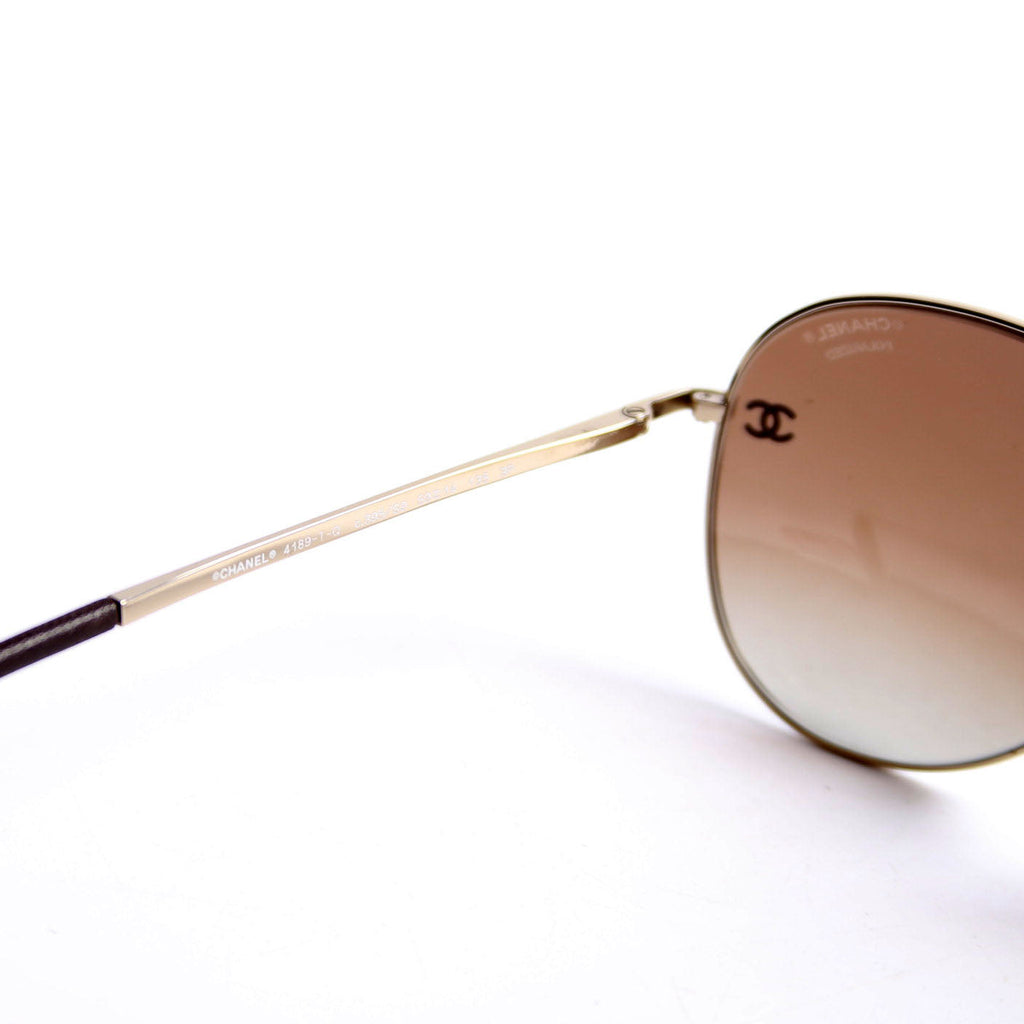 4189-T-Q Aviator Sunglasses Brown/Black