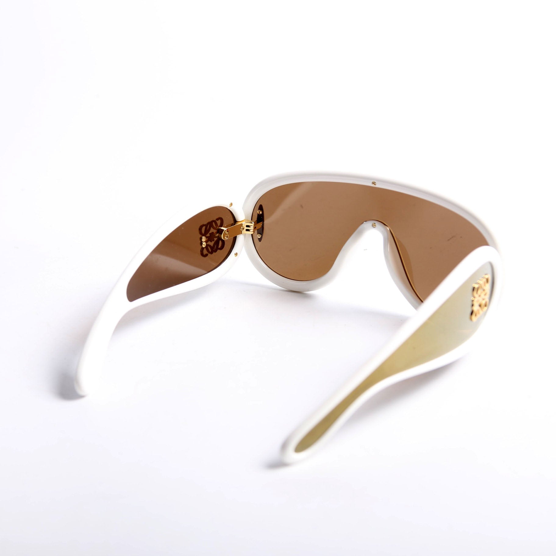 LW40108I Wave Mask Sunglasses White/Gold