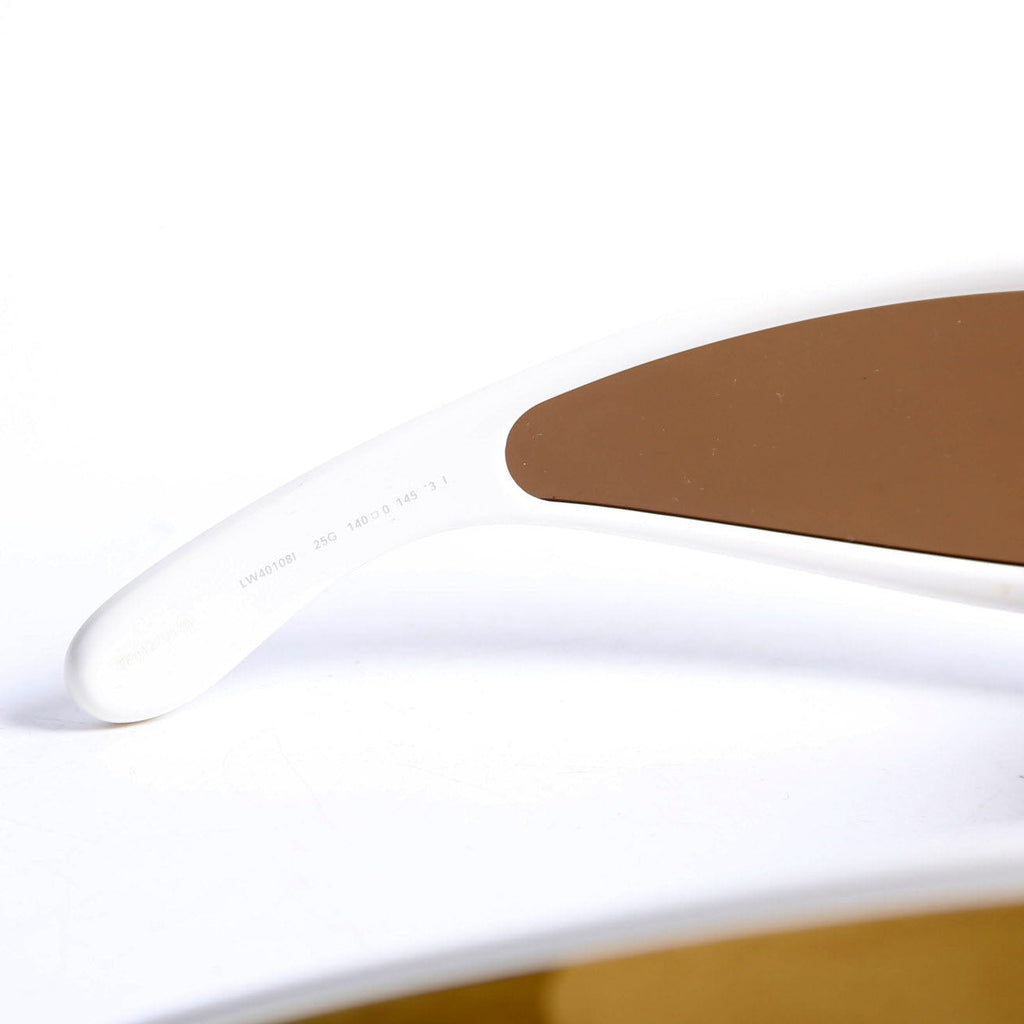 LW40108I Wave Mask Sunglasses White/Gold