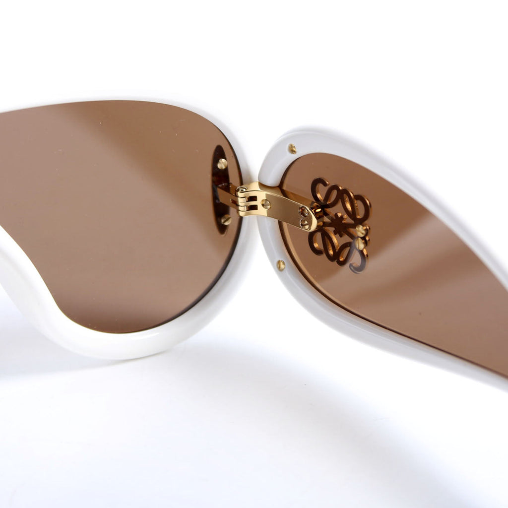 LW40108I Wave Mask Sunglasses White/Gold