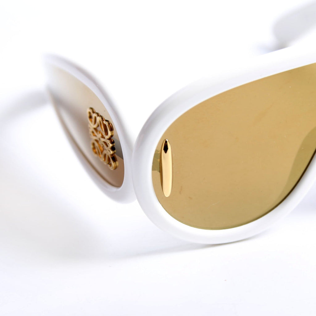 LW40108I Wave Mask Sunglasses White/Gold