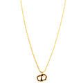 Vintage CD Pendant Necklace Gold