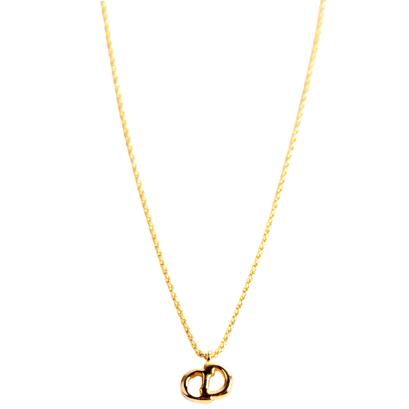 Vintage CD Pendant Necklace Gold