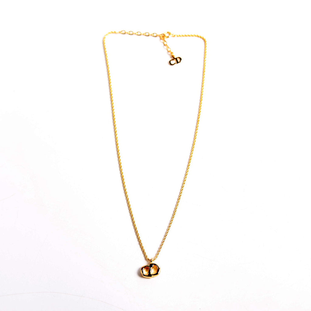 Vintage CD Pendant Necklace Gold