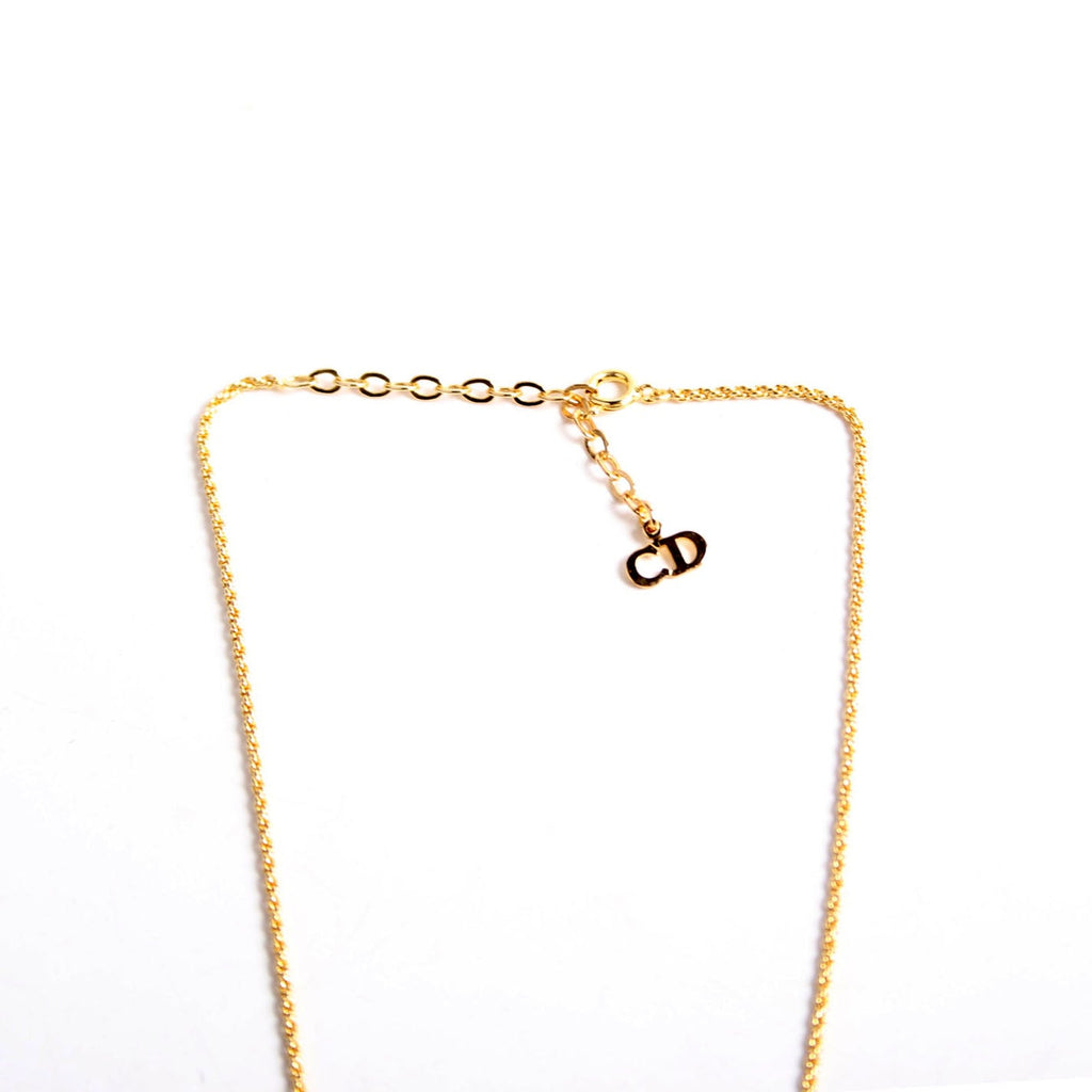Vintage CD Pendant Necklace Gold