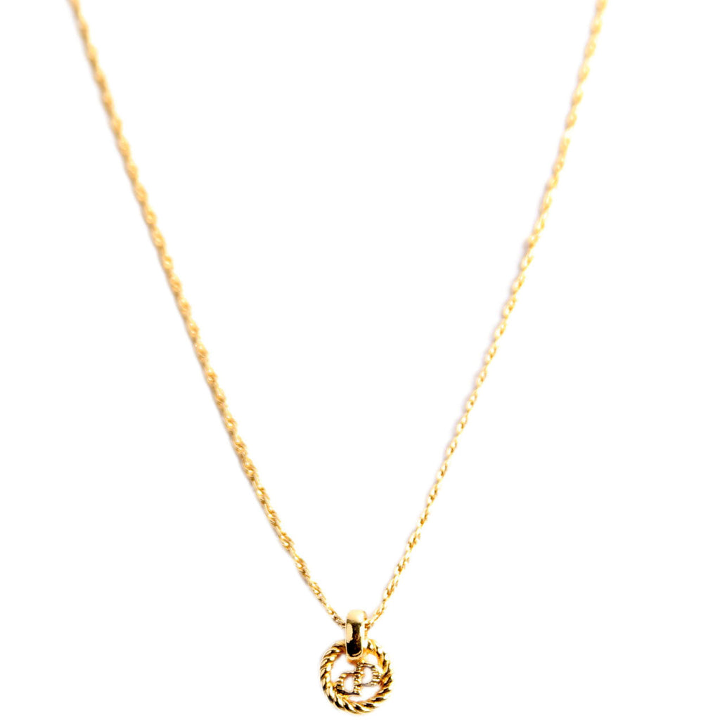 Vintage Circle CD Pendant Necklace Gold