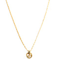 Vintage Circle CD Pendant Necklace Gold