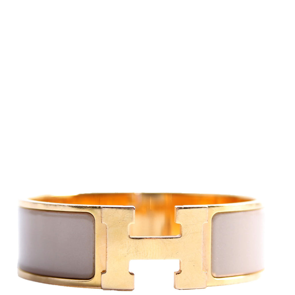 Clic Clac Wide GM Bracelet Gold/Taupe