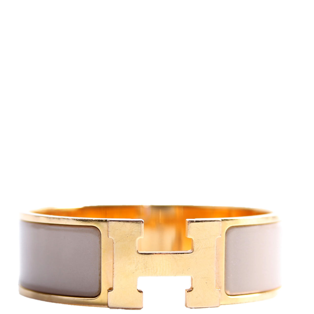 Clic Clac Wide GM Bracelet Gold/Taupe