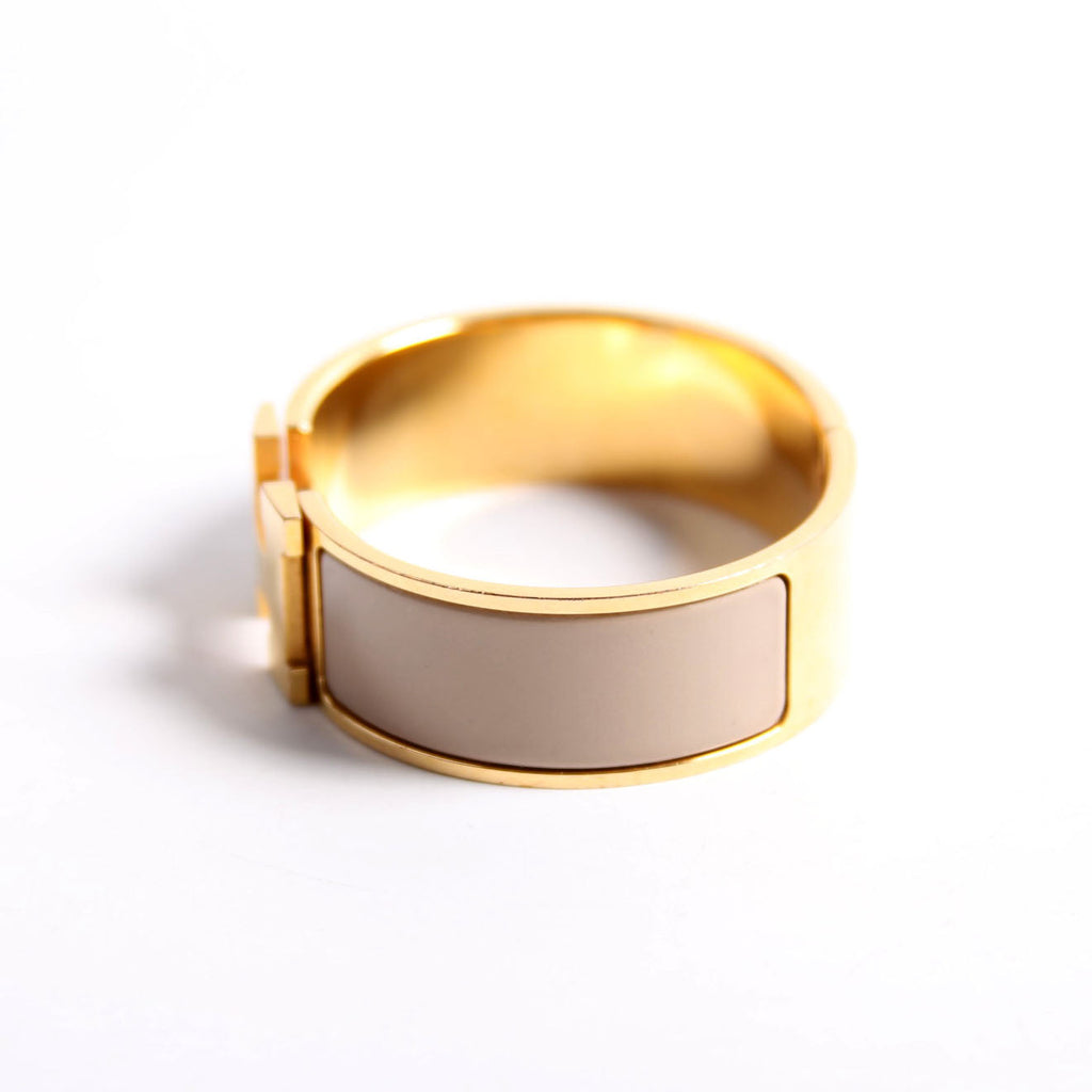 Clic Clac Wide GM Bracelet Gold/Taupe