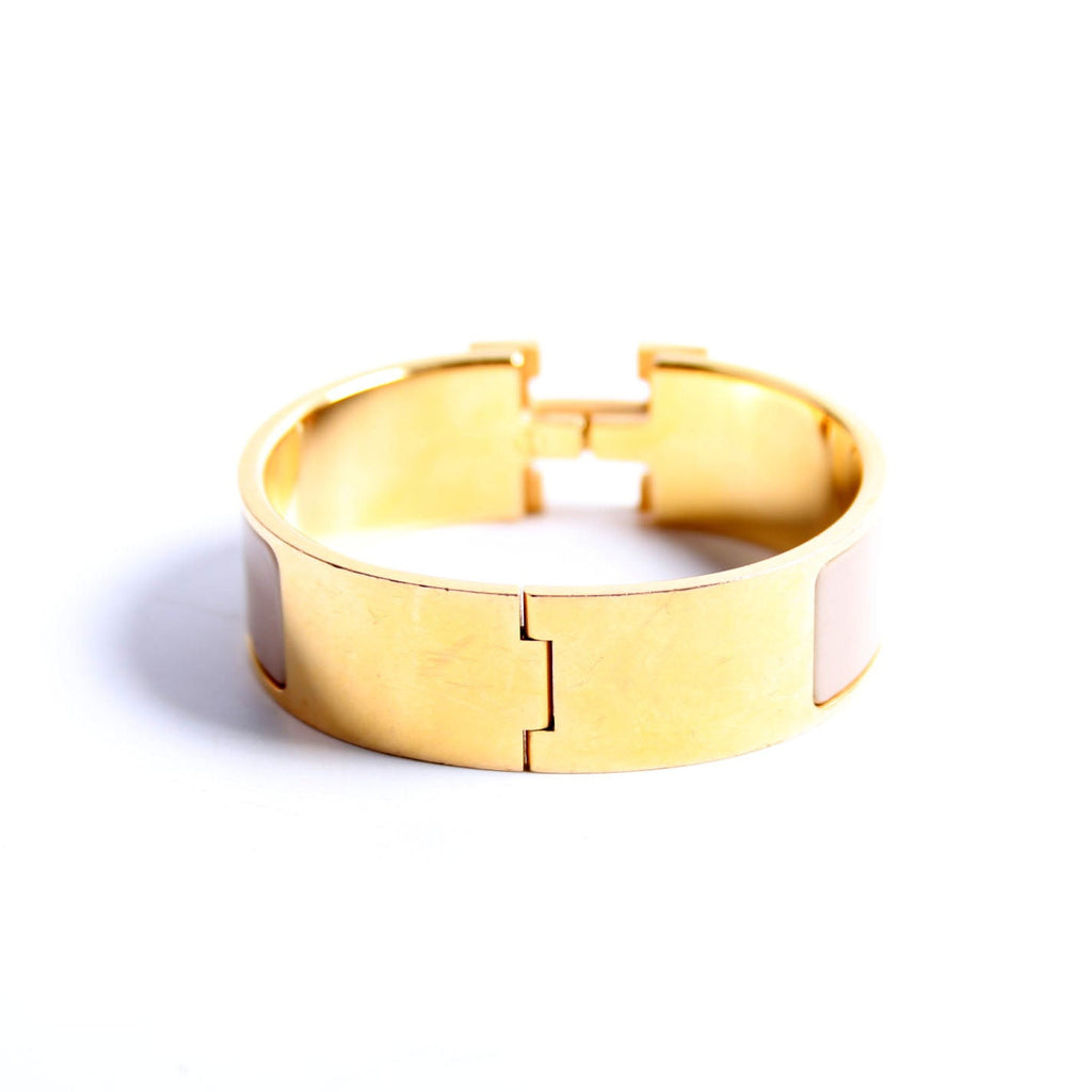 Clic Clac Wide GM Bracelet Gold/Taupe