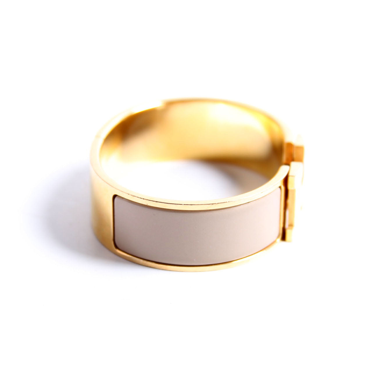 Clic Clac Wide GM Bracelet Gold/Taupe